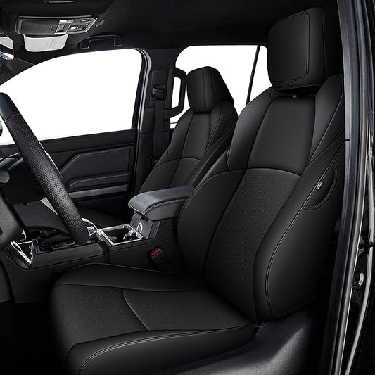 AOMSAZTO Custom Fit Seat Covers for Toyota 4Runner 2025 2026 Full Set Faux Leather Car Seats Cover for 4Runner Accessories Black(5 Seats Model Only)