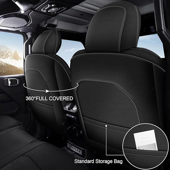 AOMSAZTO Seat Covers for Jeep Wrangler 2-Door 2013-2017 - Wrangler JK 2-Door Full Set - Front & Rear Seat Covers