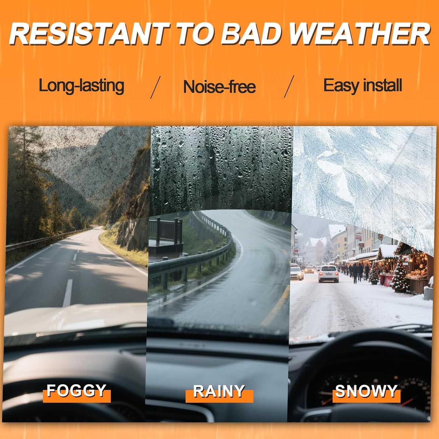 HULADAED® 24'' 21'' 13'' Windshield Wipers Replacement for Volkswagen Tiguan 2017-2007,Silicone Front Rear Wiper blades for MY Car-All Weather & Quiet(3 PACK)