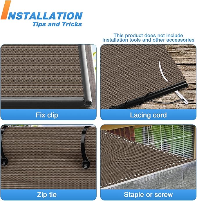 TANG Sun Shade Fabric Roll 8'x113' Shade Cloth for Garden Brown HDPE Mesh Shading Pergola Cover Replacement Canopy, 95% Blockage Sunshades for Outdoor Patio Backyard Plant