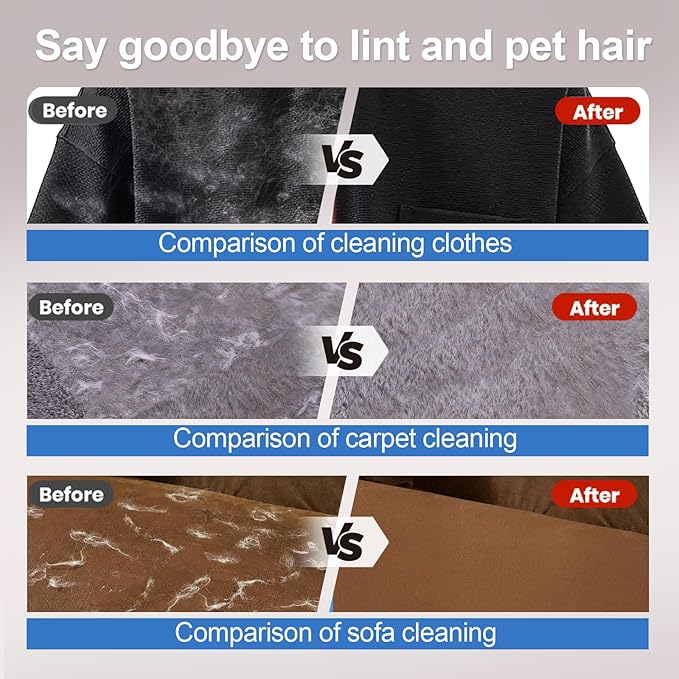 Pet Hair Removal Glove - Magic Brush Electrostatic Mitt for Dogs & Cats, Reusable Grooming Gloves - Dog Hair Remover Tool with 5-Finger Design for Couch, Carpet, Furniture, Laundry & Clothing(Blue)