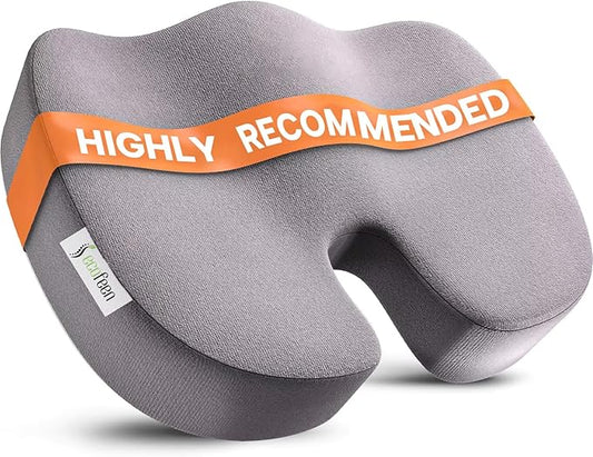 Seat Cushion – Memory Foam, Non-Slip Orthopedic Coccyx Support for Office Chairs, Car Seats & Home, Ergonomic Tailbone, Sciatica & Lower Back Pain Relief