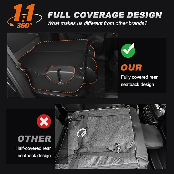 AOMSAZTO Custom Fit RAV4 Seat Covers for Toyota RAV4 LE 2013 2014 2015 2016 2017 2018 (NOT for Hybrid) - Full Set Faux Leather (Black)
