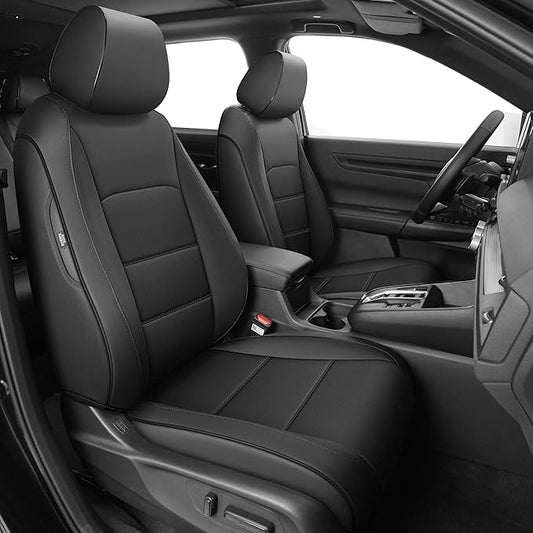 AOMSAZTO Custom Fit Car Seat Covers for Honda CRV 2017 2018 2019 2020 2021 2022 CR-V Faux Leather Seat Cover Full Set Front & Rear Car Seat Protector(Black,5 Seats)