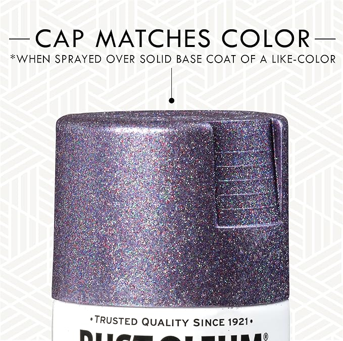 Rust-Oleum 342607 Specialty Glitter Spray Paint, 10.25 oz, Purple Multi-Color