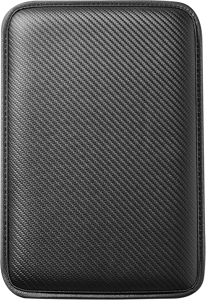 Car Armrest Covers, Vehicle Center Console Cover, Middle Storage Pads, Dog & Cat Paws Protetor, Carbon Fiber PU Leather, Waterproof, Anti-Slip, Auto Interior Accessories, Black, Size S