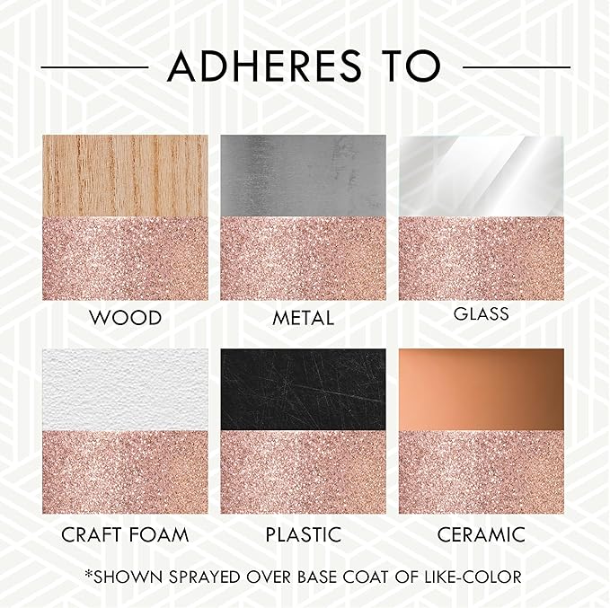 Rust-Oleum 344697 Specialty Glitter Spray Paint, 10.25 Oz, Rose Gold, (Pack of 1)