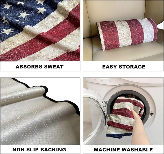 Car Seat Covers 1 Pack Waterproof Towel Car Seat Cover Universal Fit for Most Trucks SUV Fitness Athletes Pets Gym and Water Sport，American Flag