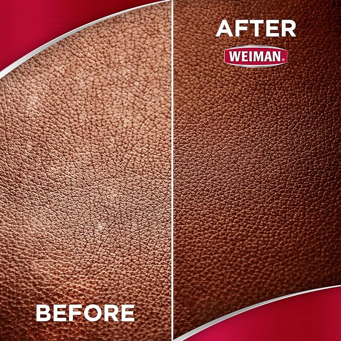 Weiman Leather Cleaner and Conditioner for Use on Your Couch Chair Purse Wallet Shoes Boots Saddle Belt Jacket Car Seat