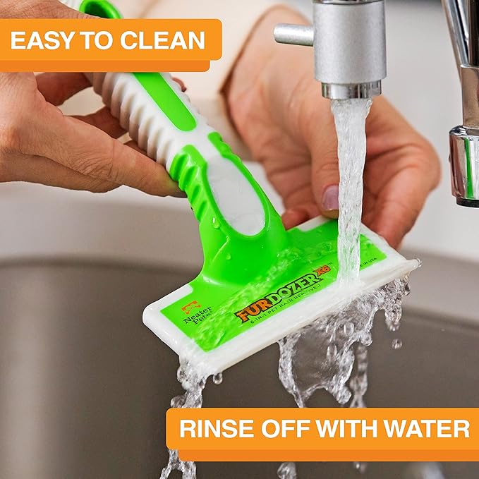 FurDozer Pet Hair Remover & Auto Detailing Tools - Cat & Dog Hair Remover for Carpets, Car Interiors, Couches, Bedding, & Pet Furniture (Green, X6)