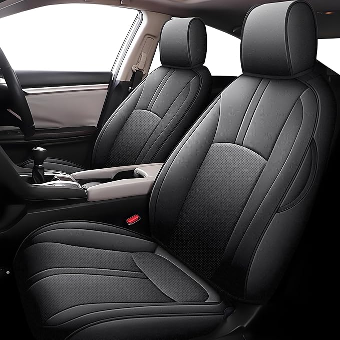 AOMSAZTO Custom Fit Seat Covers for Honda Civic Sedan EX-L,EX-T 2016-2021 Premium Comfort Faux Leather Car Seat Covers Black