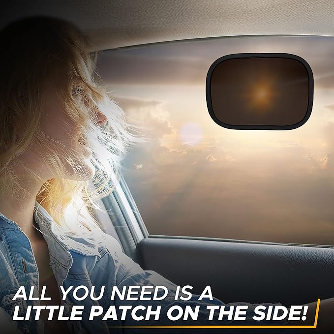 EcoNour Miniature Static Cling Window Shade for Car Sun Visor (2 Pack) | Windshield Sun Shade Static Cling for Driving Glare Shield | Cling Car Shade for Windshield | Sun Glare Protection Accessories