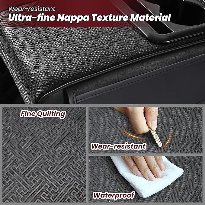 Car Armrest Center Console Cover with Cup Holder 2 Storage Box for Rear Seat Armrest Middle Console Cover 2.95 in Tall Relax Muscles Design, Ideal for Family Trips, Multi-Functional Center Console
