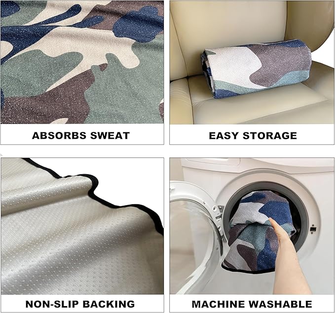 Car Seat Covers 2pcs Waterproof Towel Car Seat Cover Universal Fit for Most Trucks SUV Fitness Athletes Pets Gym and Water Sport，Camouflage