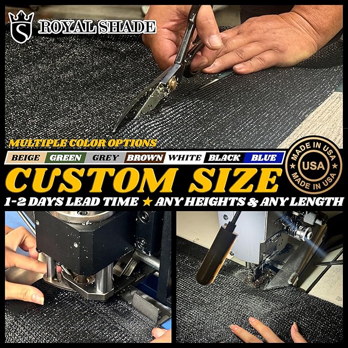 Royal Shade Custom Size 5' x 19' Green Fence Privacy Screen Windscreen Cover Netting Mesh Fabric Cloth - Cable Zip Ties Included (We Make Custom Size)
