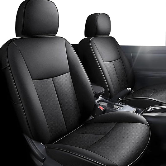 AOMSAZTO Custom Fit Seat Covers for Nissan Sentra: 2013 2014 2015 2016 2017 2018 2019 Faux Leather Car Seat Covers Full Set Black