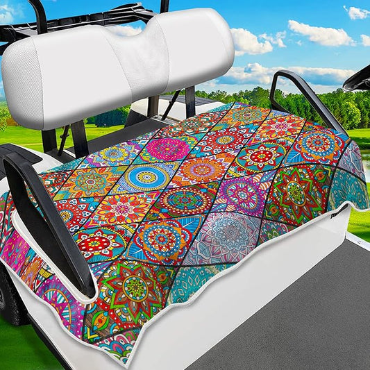ENYORSE Golf Cart Seat Covers - Ethnic Style Golf Cart Towel Blanket for 2/4 Seater, Soft & Breathable Microfiber, Keeps Seats Cool & Comfortable, 51”x31”, Fits EZGO/Yamaha/Club Car