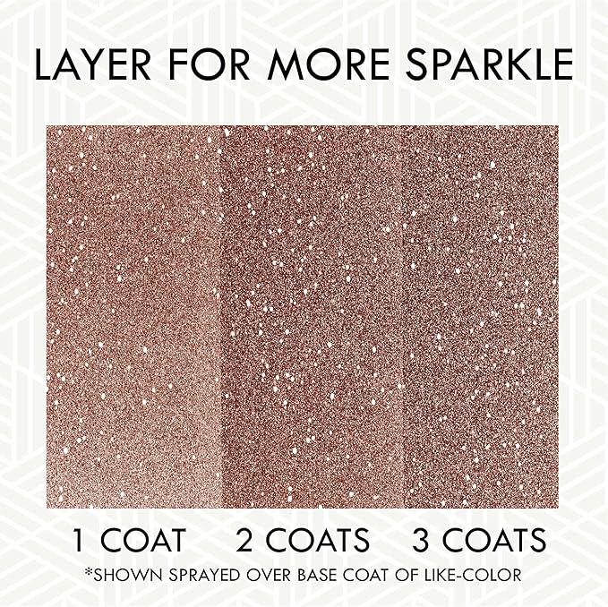 Rust-Oleum 344697-6PK Specialty Glitter Spray Paint, 10.25 Oz, Rose Gold, (Pack of 6)